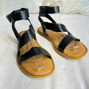 New! Born Leah Ankle Strap Sandals in Black